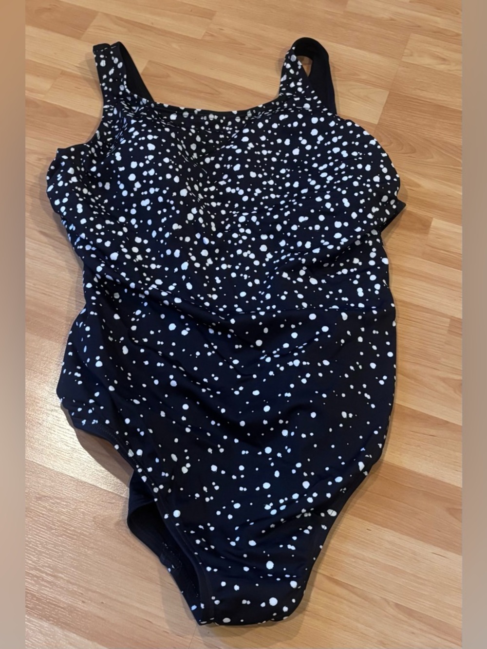 Swimsuits for All Black & White Polka Dot One-Piece Swimsuit